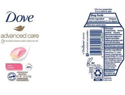 Doverosepetalsapdeois (Dove Advanced Care  Rose Petals 48h Antiperspirant Deodorant)